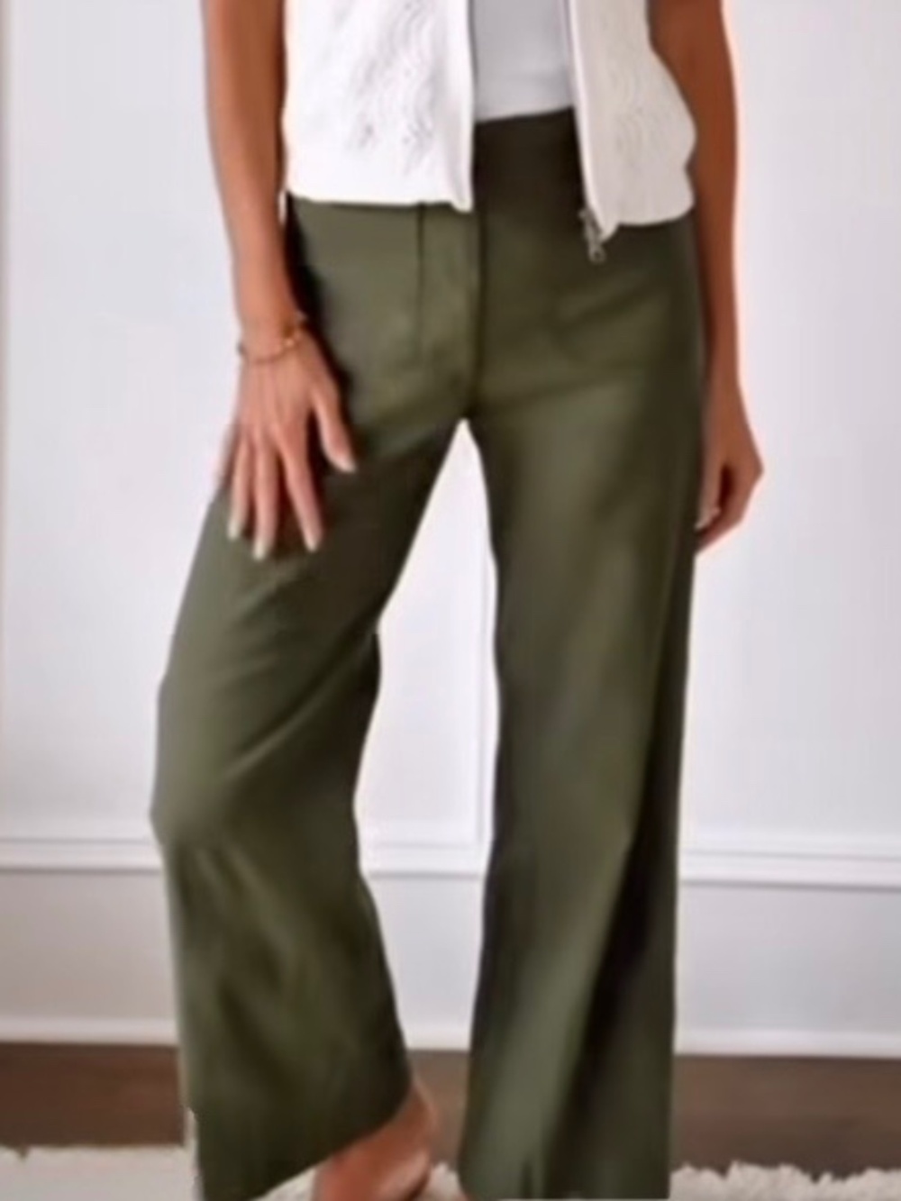 Anthropologie Maeve Olive High-Rise Cropped Pants | Size 26
